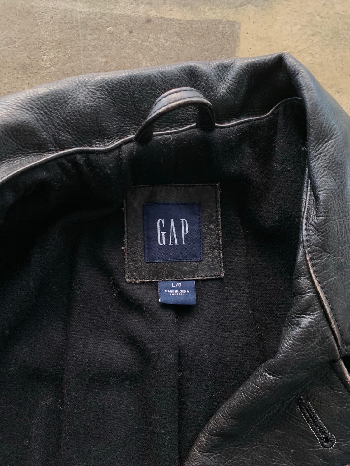 2000s 초반 올드 갭 M-43 모티브 레더 필드 자켓 상품이미지3