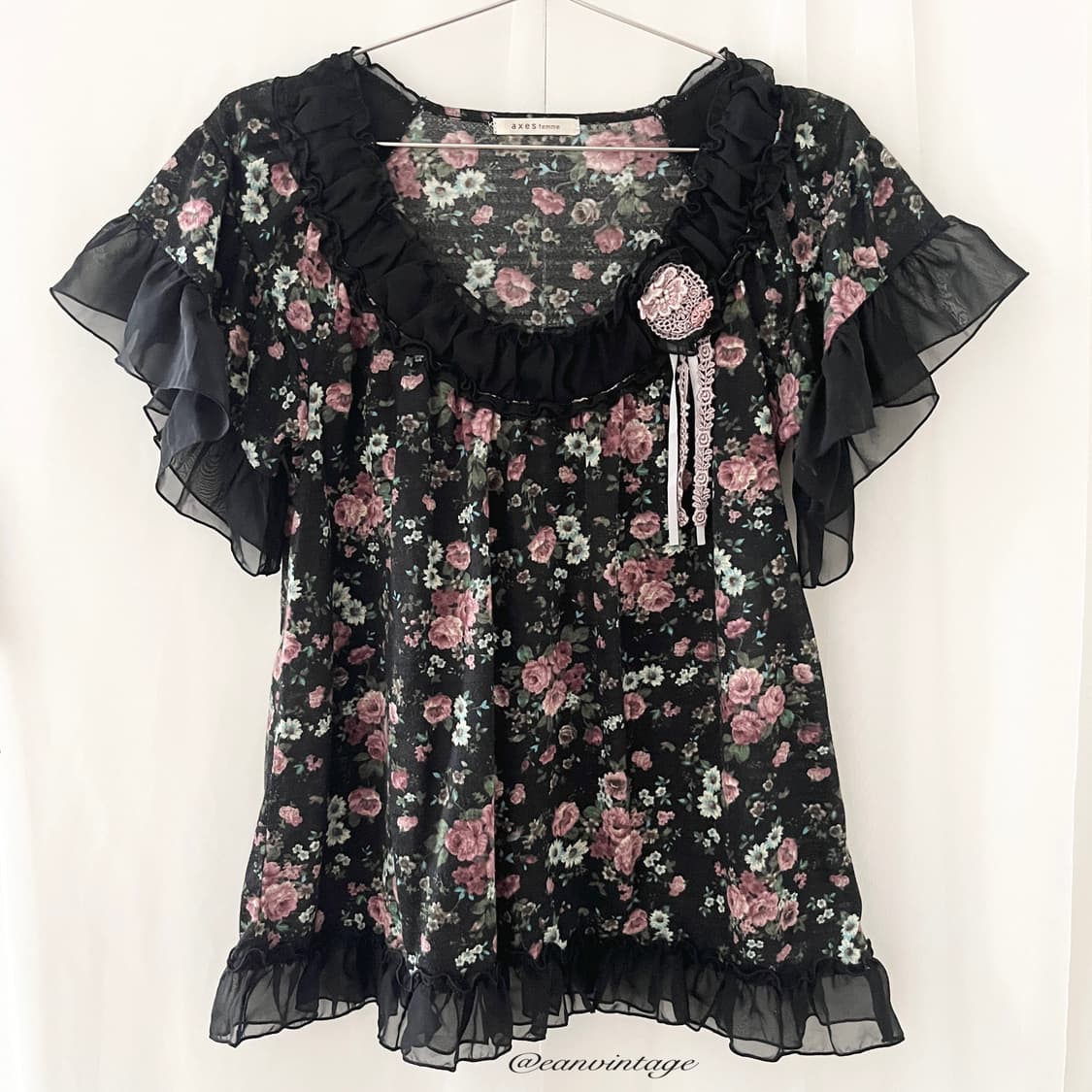 Axes Femme black flower point top 상품이미지2