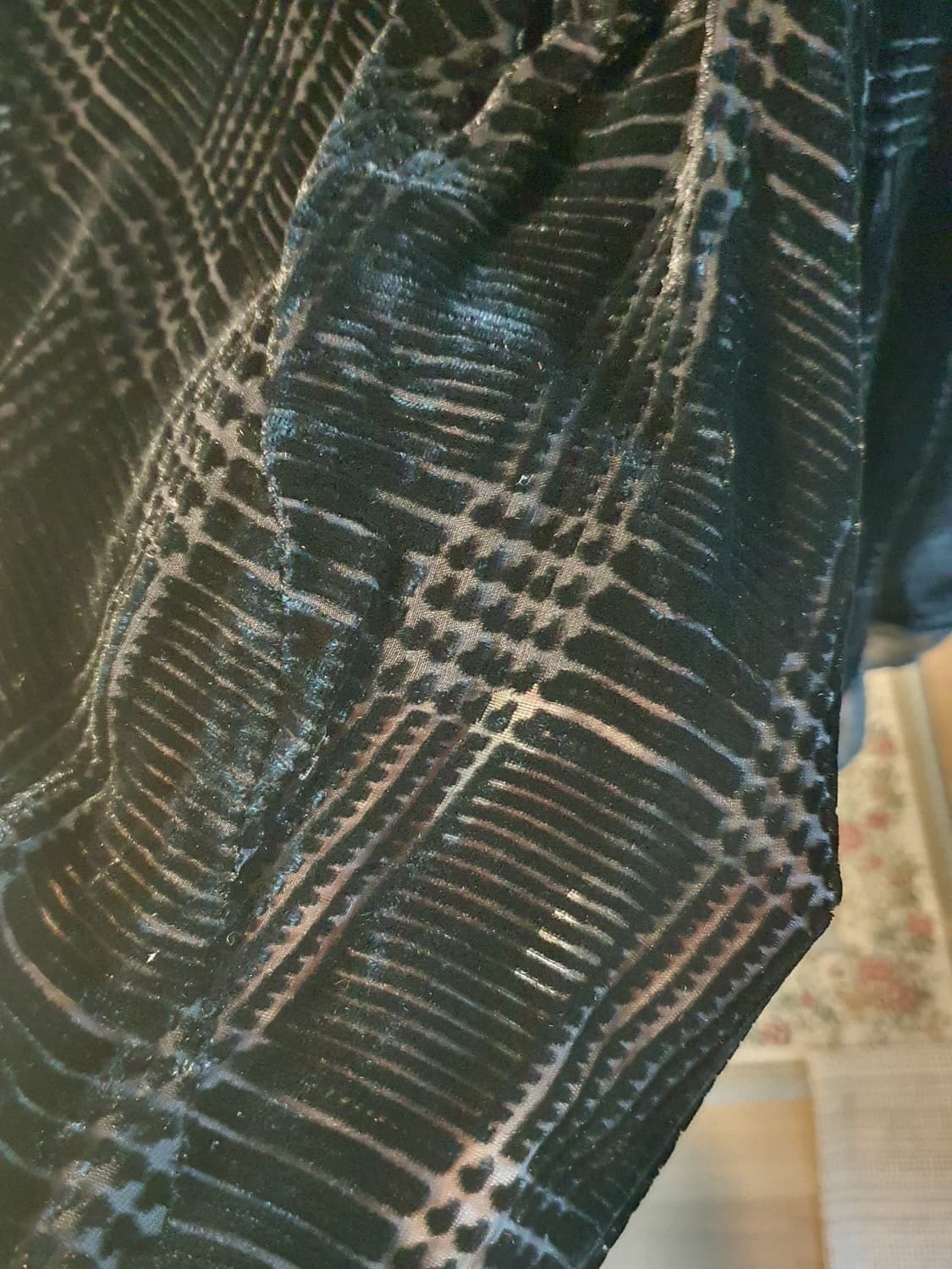 [빈티지] 블랙 벨벳 체크 스커트 상품이미지3