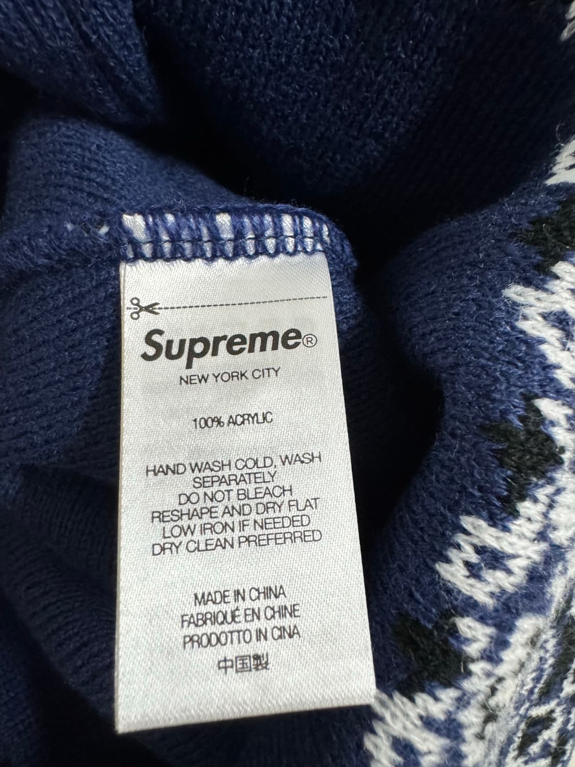 슈프림 페이즐리 비니 네이비 상품이미지4