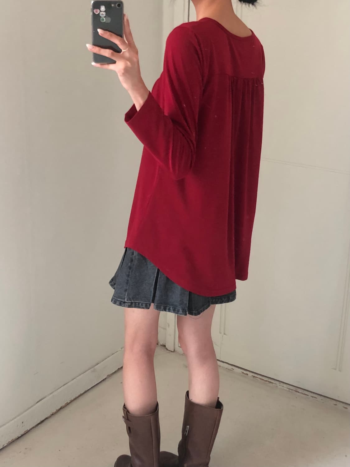 일본빈티지 레드 롱슬리브 상품이미지3
