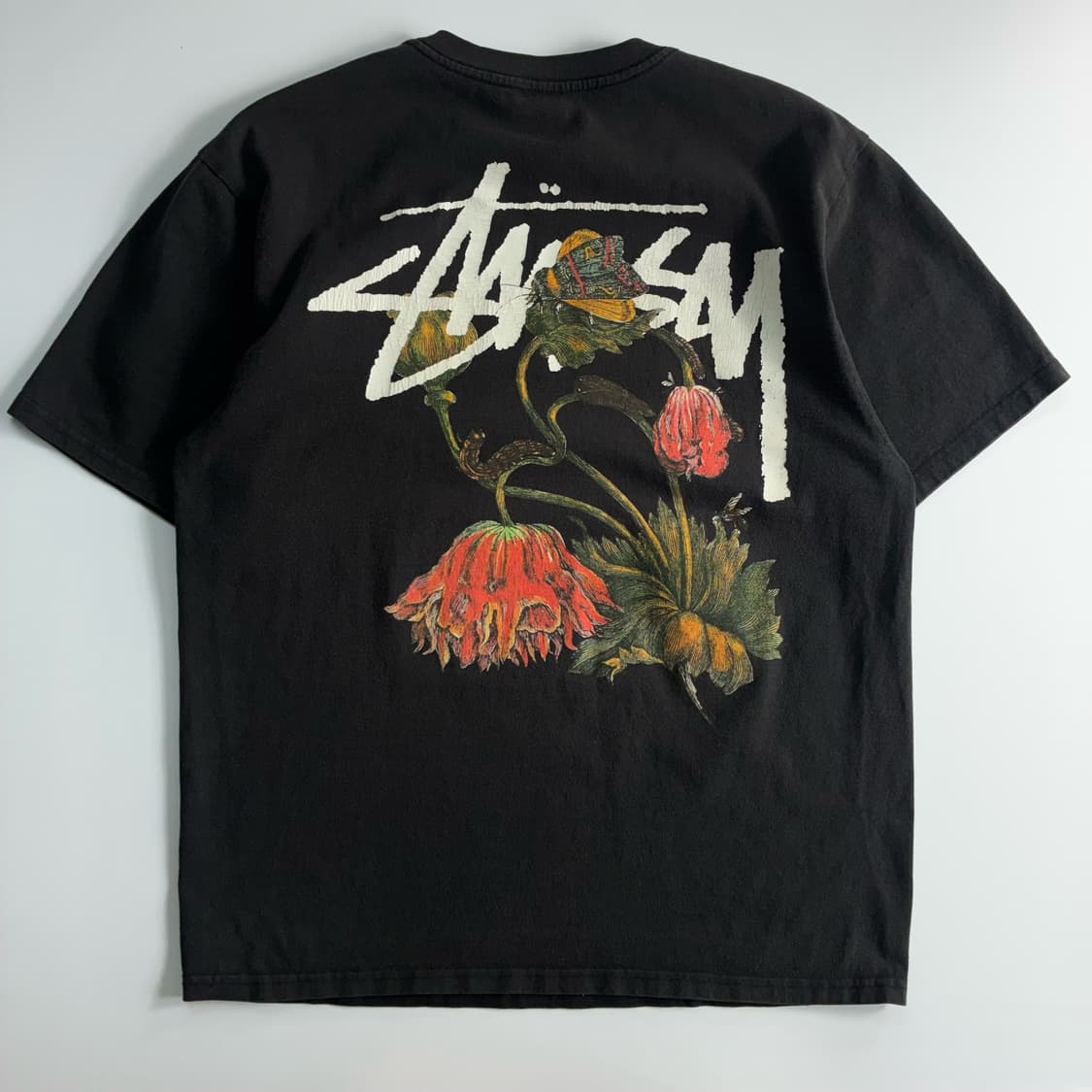 Stussy  스투시 워더드 플라워 블랙 반팔 티셔츠  상품이미지1