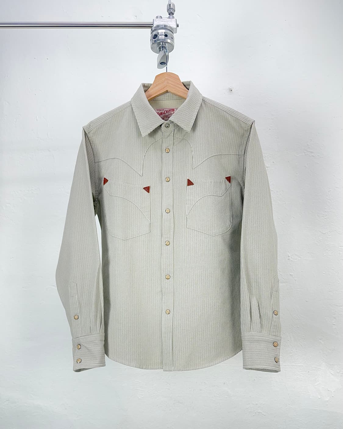 엠비비카 스냅 버튼 컬러 우븐 스트라이프 웨스턴 셔츠 상품이미지1