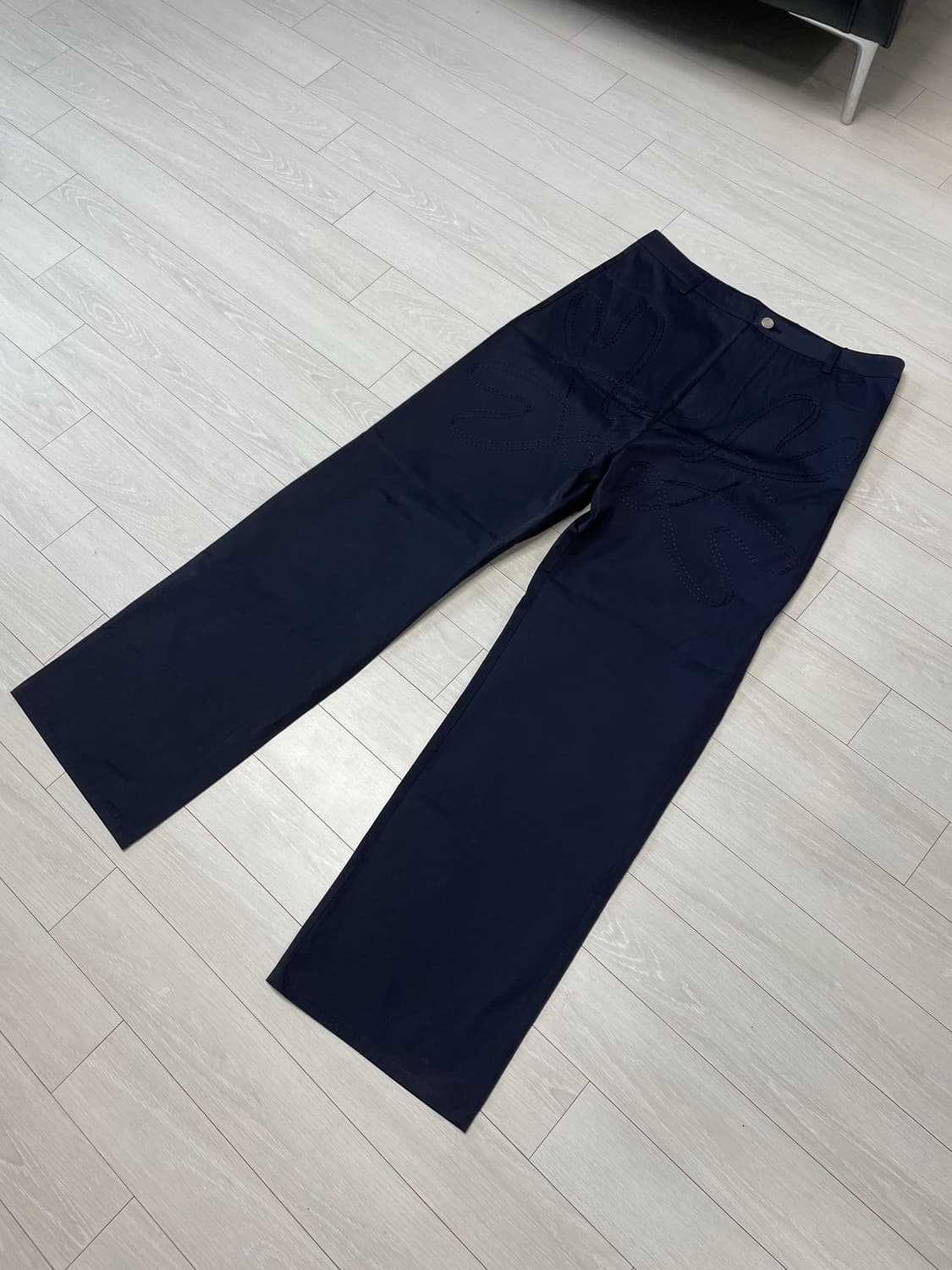 애니타임로릭 Pansy Lettering Pants-Navy 상품이미지4