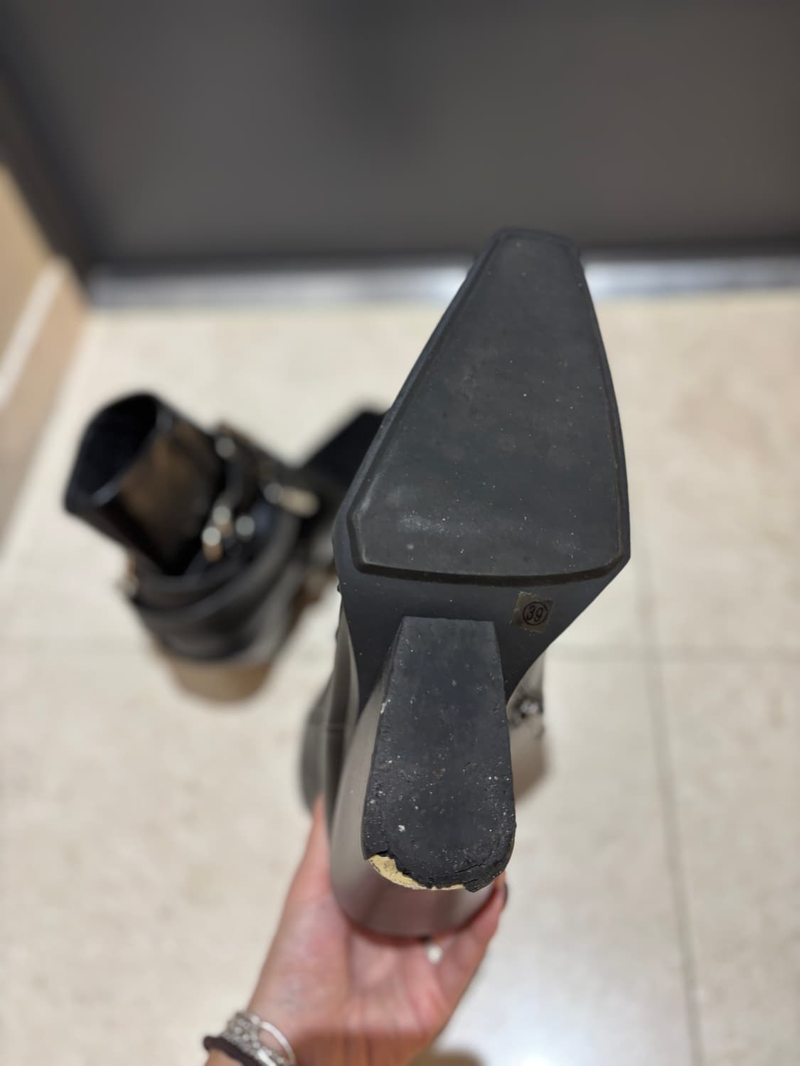 블랙 버클 앵클 부츠 39사이즈 상품이미지5