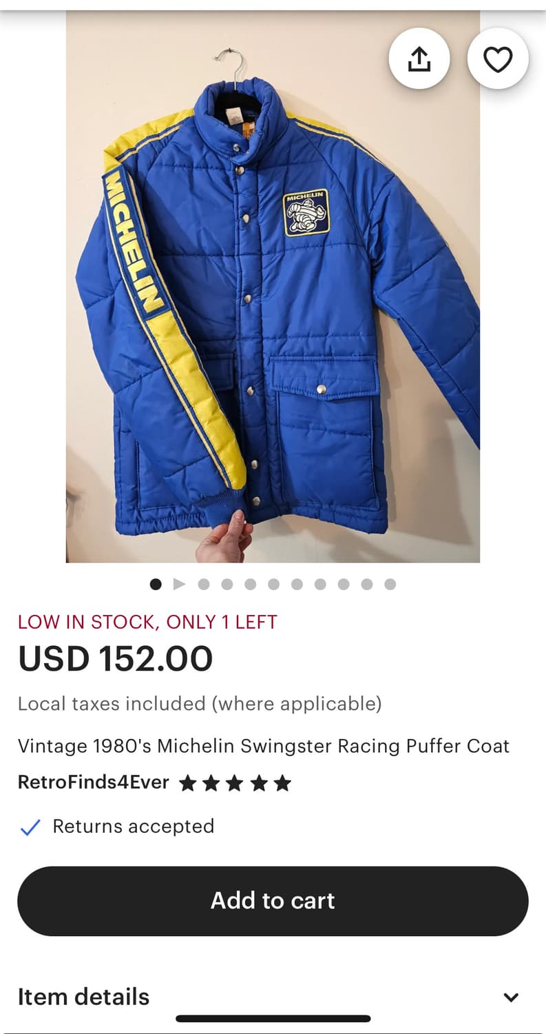 80s Michelin Swingster Puffer Jacket 상품이미지10