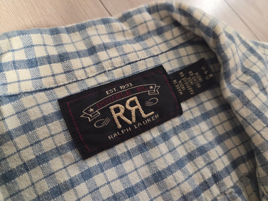 RRL 더블알엘 체크 코튼 리넨 반팔 캠프 셔츠 S 상품이미지4