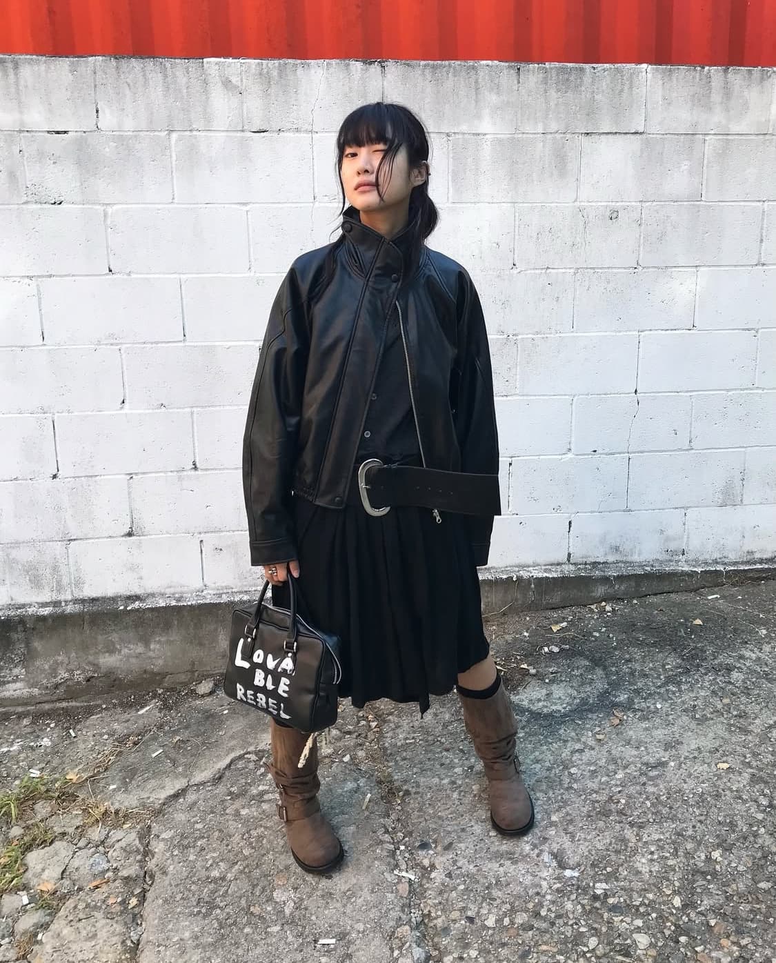 로우클래식 HIGH NECK LEATHER SHORT JACKET 상품이미지1