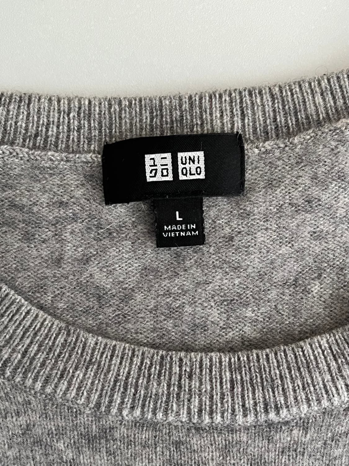 L) 유니클로 캐시미어 니트 그레이 상품이미지4