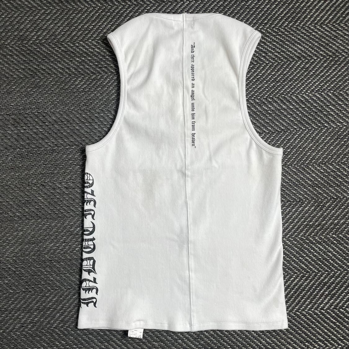 스키즘 인듀싱 로고 디테일 머슬 탑 슬리브리스 화이트o 4856 상품이미지4