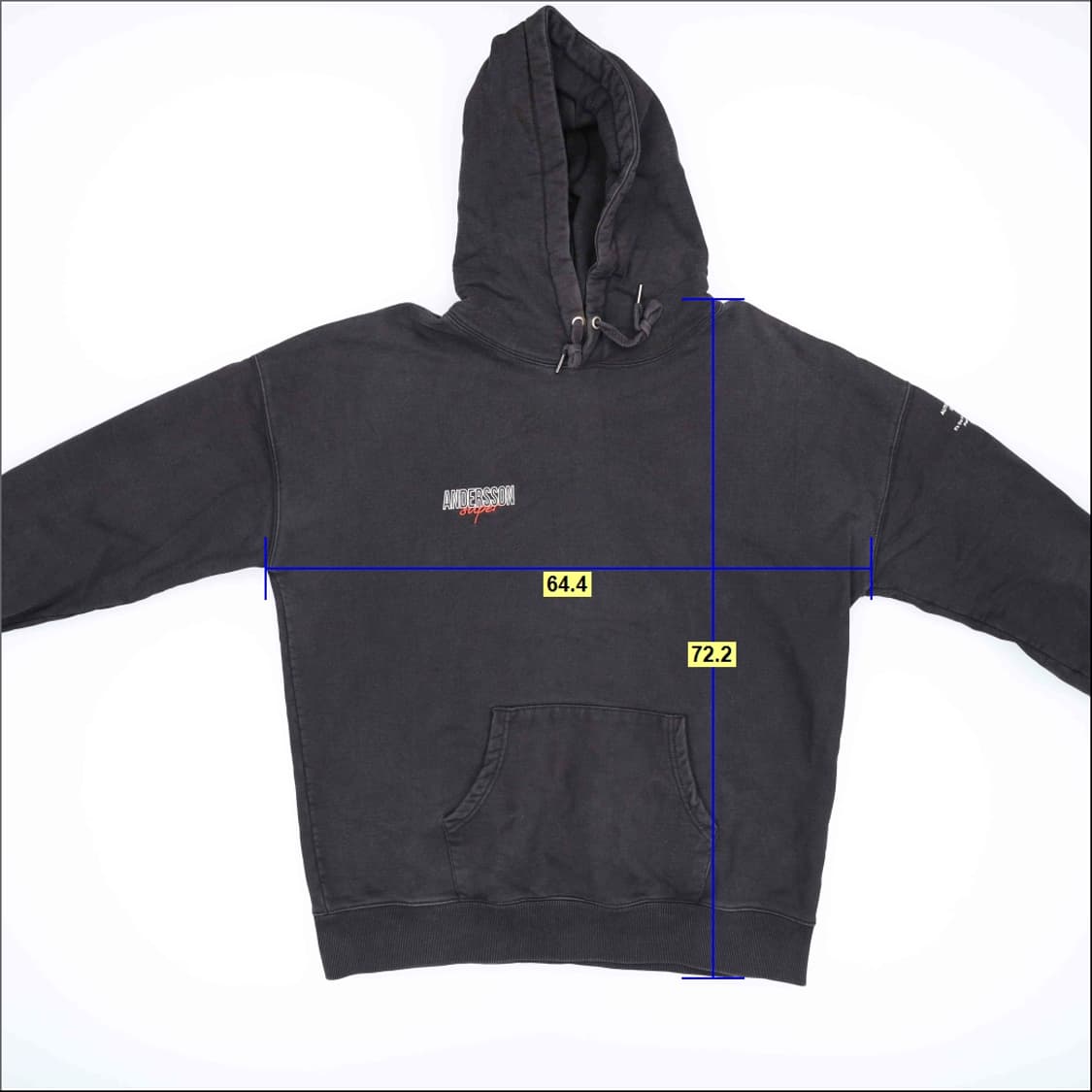 [XL] 앤더슨벨 블랙 레터링 후드티셔츠 1223H2 상품이미지6