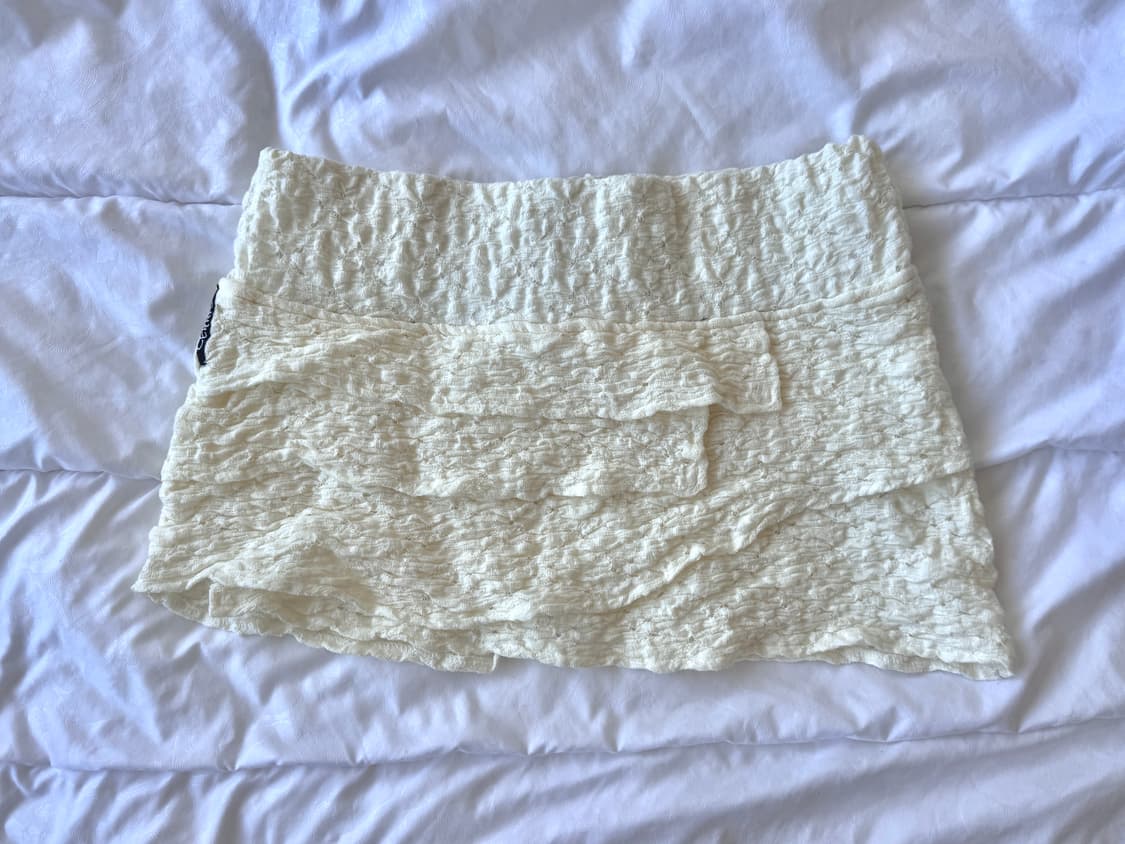 세릭 cerric 웨이브 프릴 스커트 아이보리 1size 상품이미지3