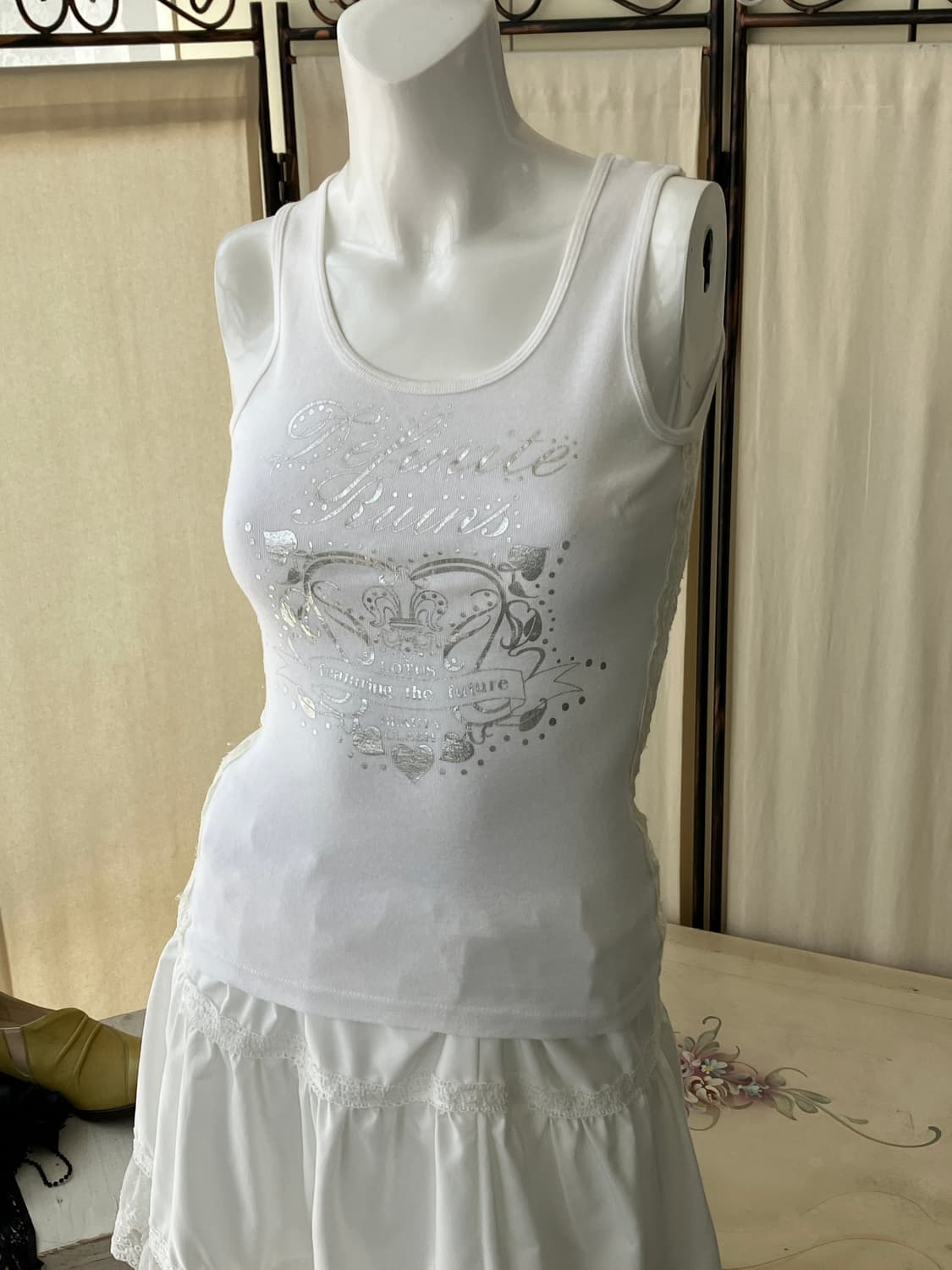 silver printing lace sleeveless 상품이미지1