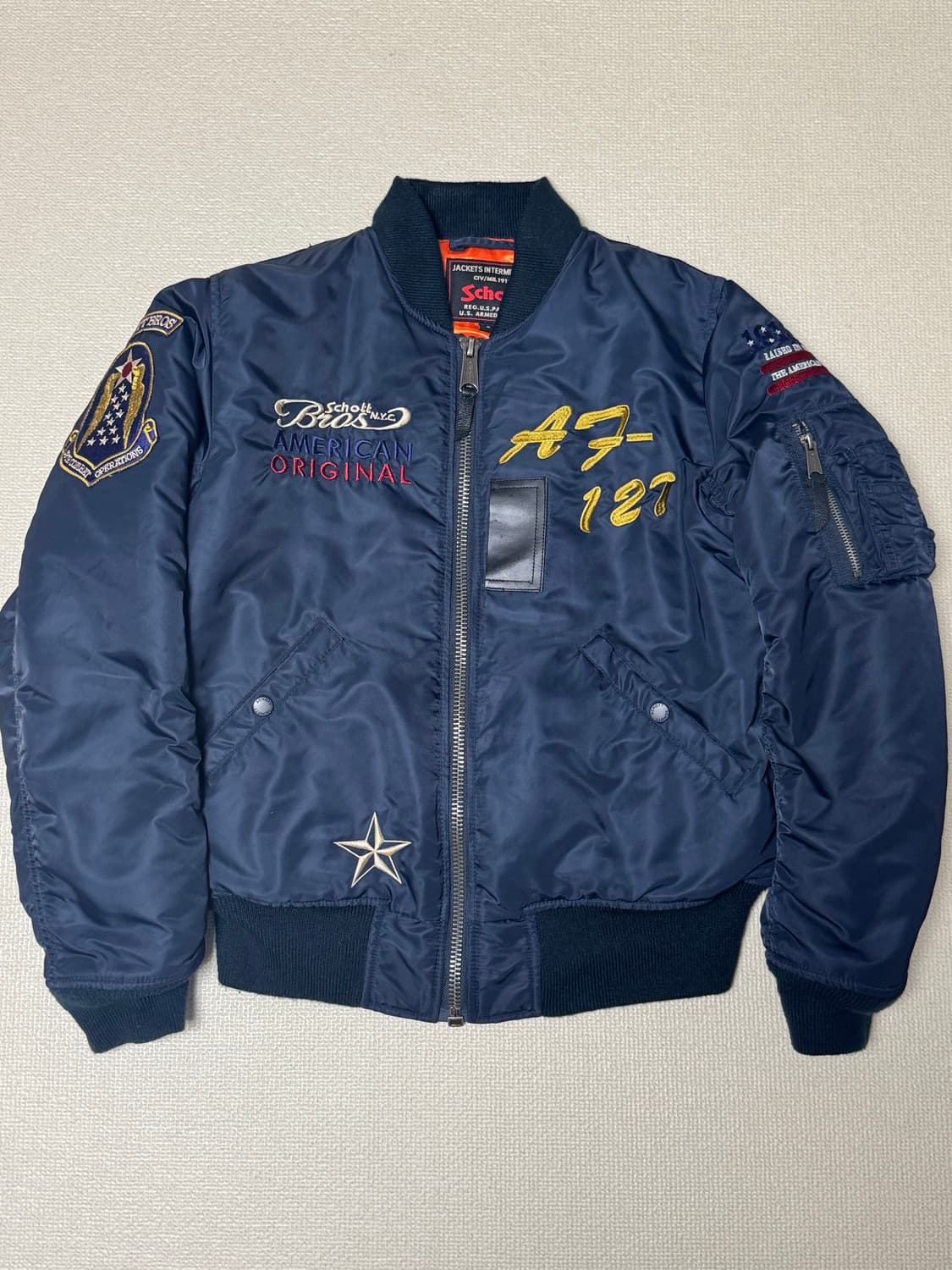 (S) Schott 쇼트 MA-1 블루종 자켓 상품이미지1