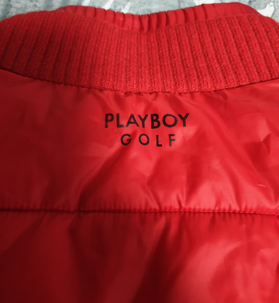 플레이보이골프 나일론 울 혼방 패딩 자켓 레드 (105) 상품이미지4