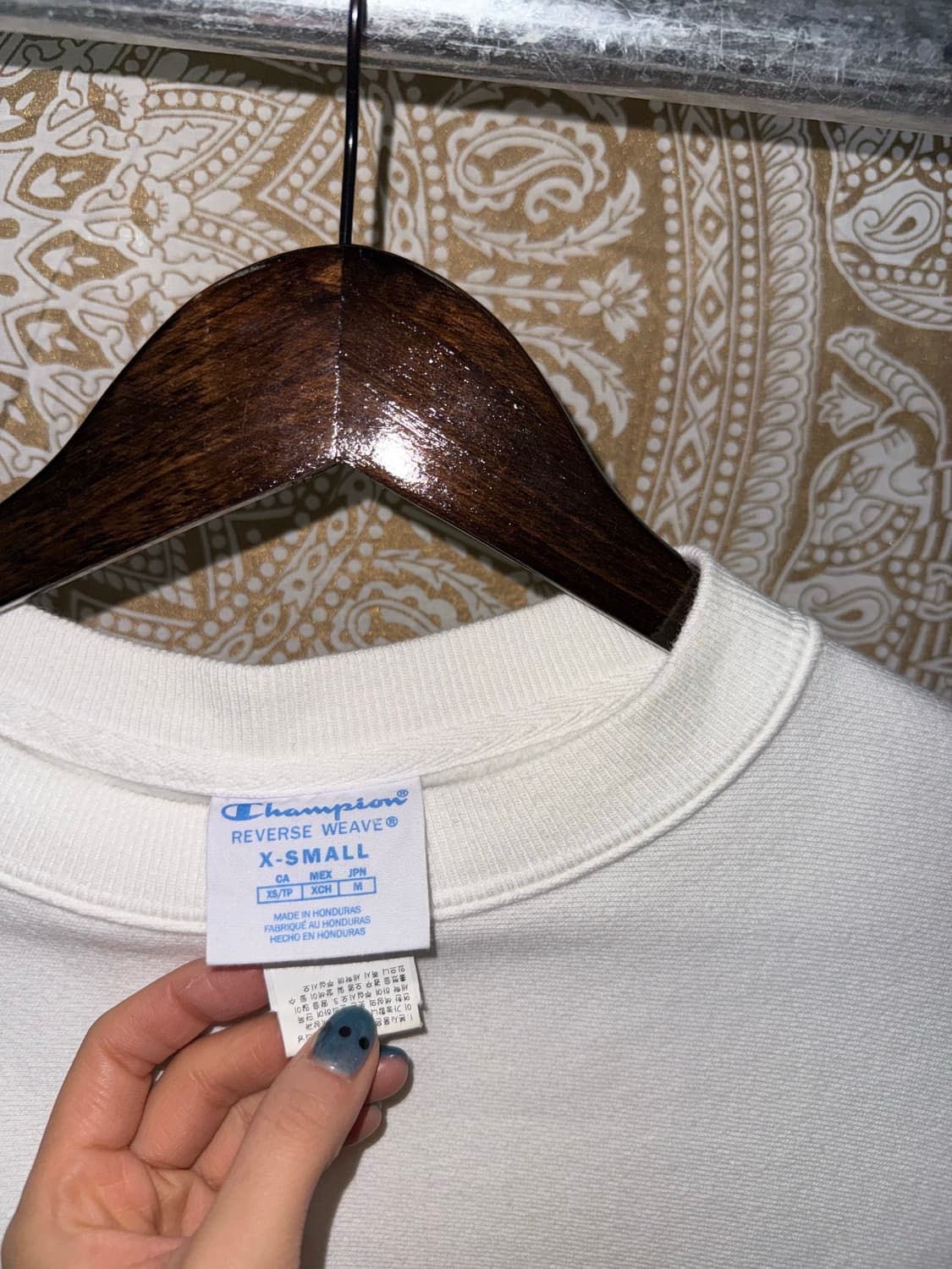 챔피온 리버스위브 자수 화이트 맨투맨  상품이미지5