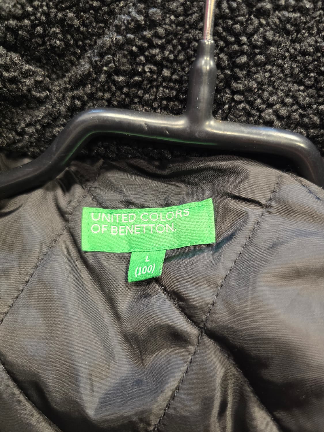 베네통 남성 뽀글이 후리스 자켓 검정 L(100) 상품이미지8
