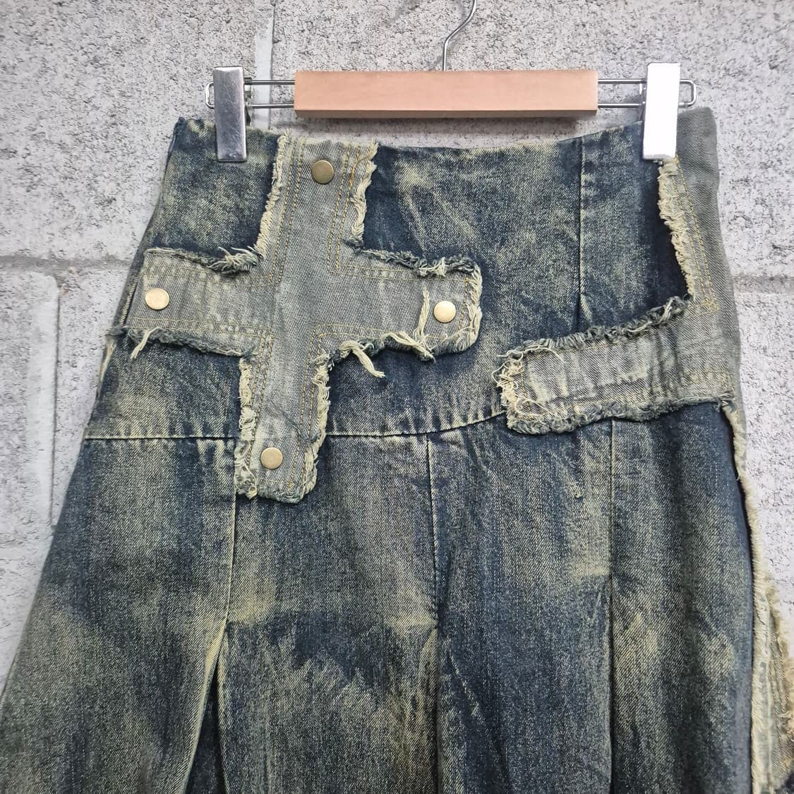 그런지 워싱 패치 히피데님 스커트 상품이미지7