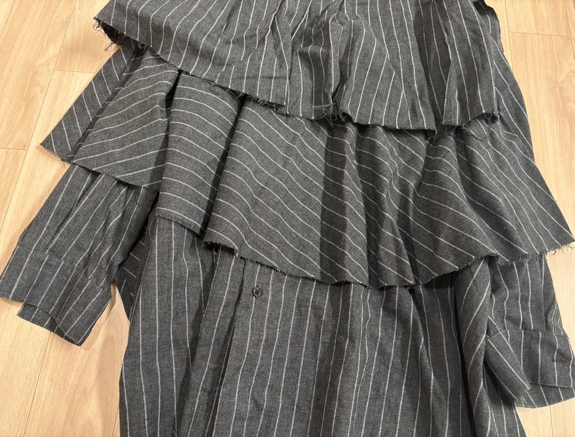 Jikoo Navy Striped Eyelet Layer Skirt 상품이미지6