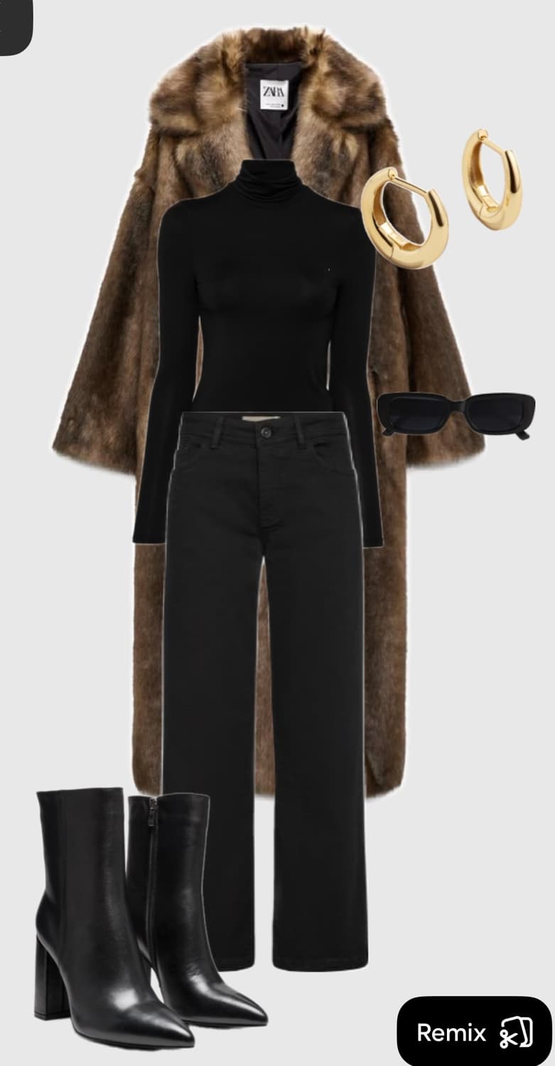 zara faux fur coat 자라 퍼자켓 퍼코트 상품이미지4