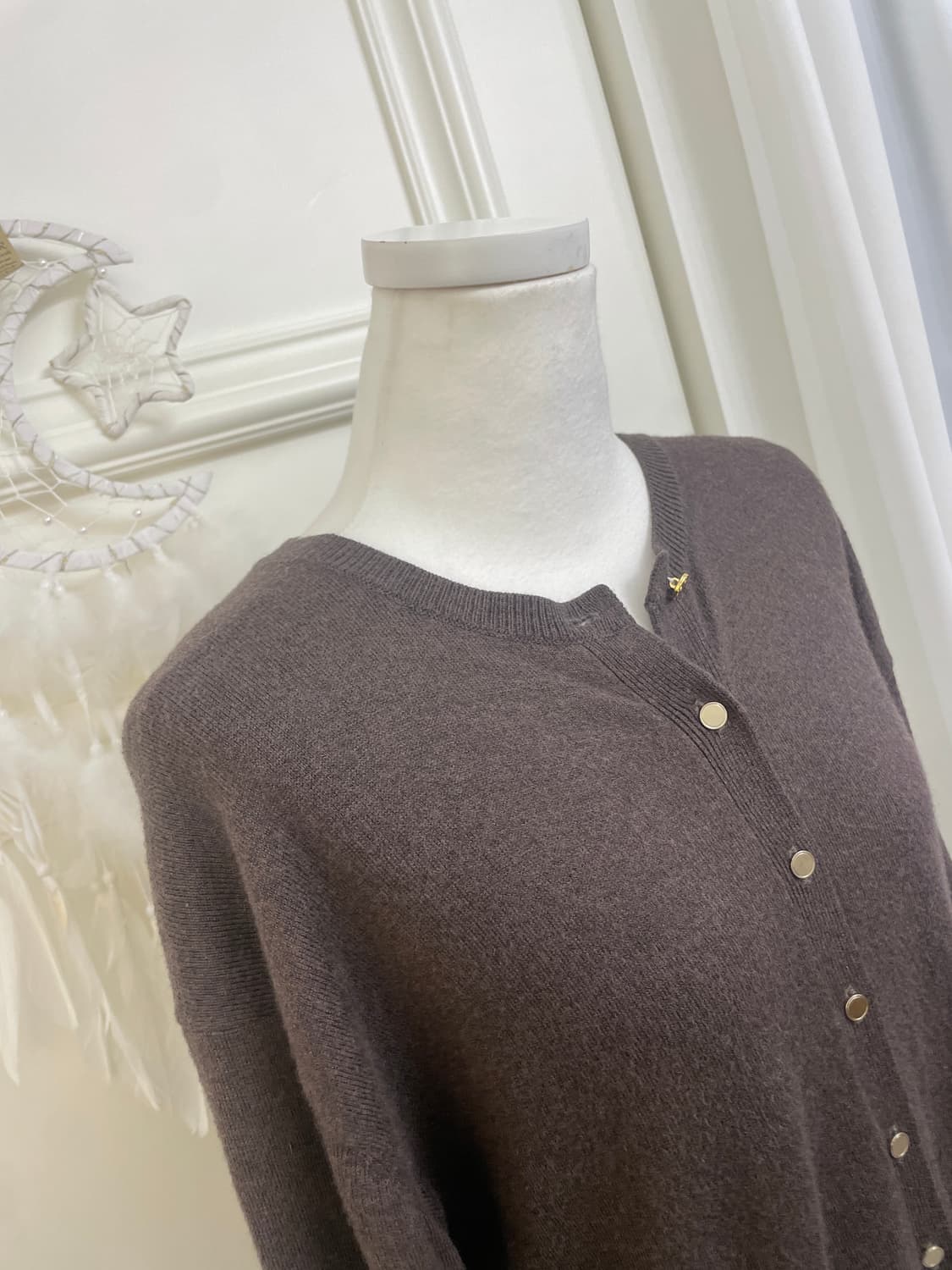 brown gold button autumn cardigan 상품이미지7