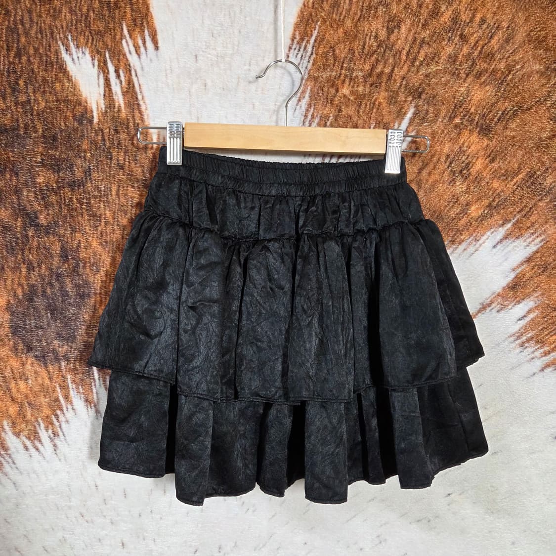 빈티지 블랙 벨벳 캉캉 미니 스커트 상품이미지4