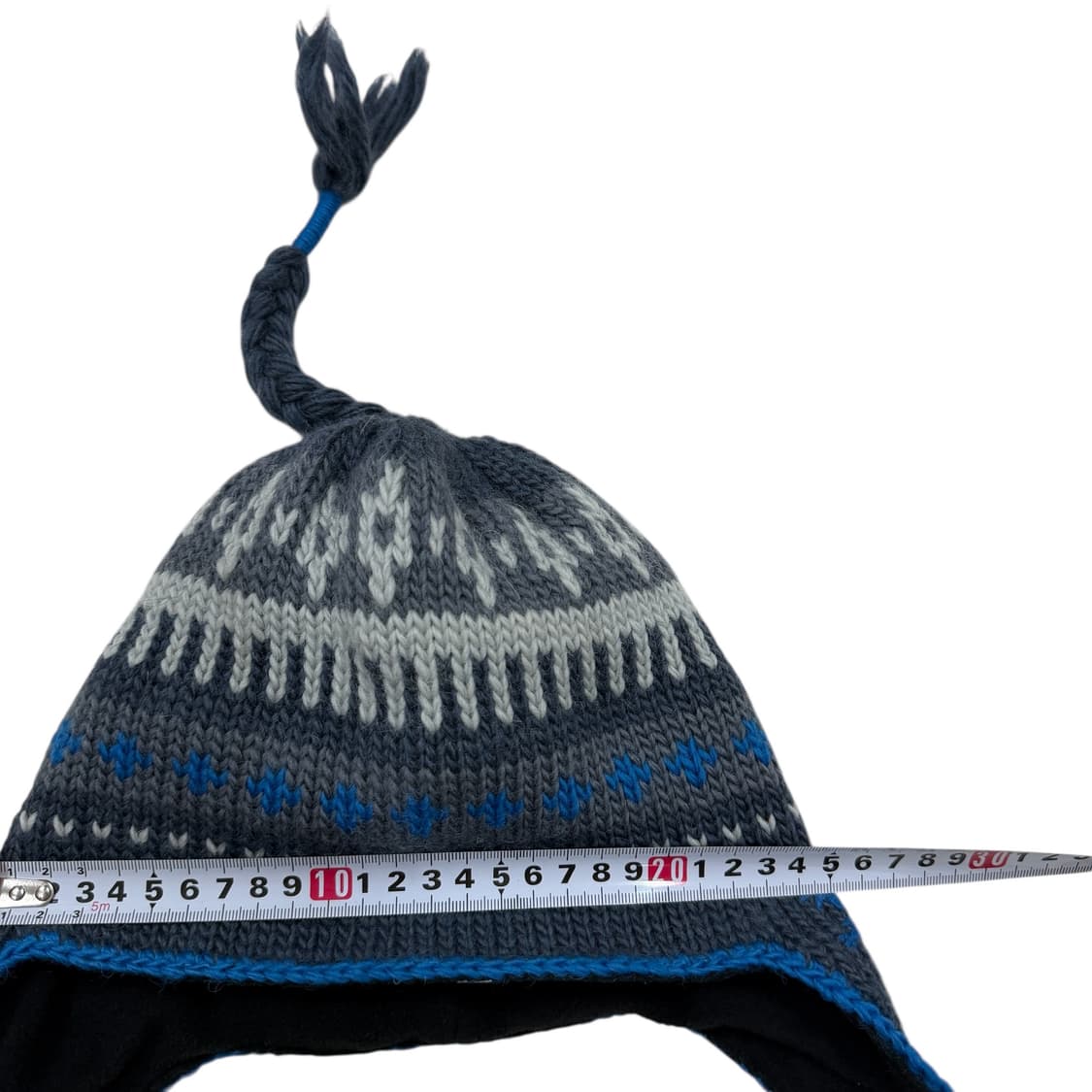 아크테릭스 Y2K 니트 어어플랩 비니 모자 그레이 블루 상품이미지6