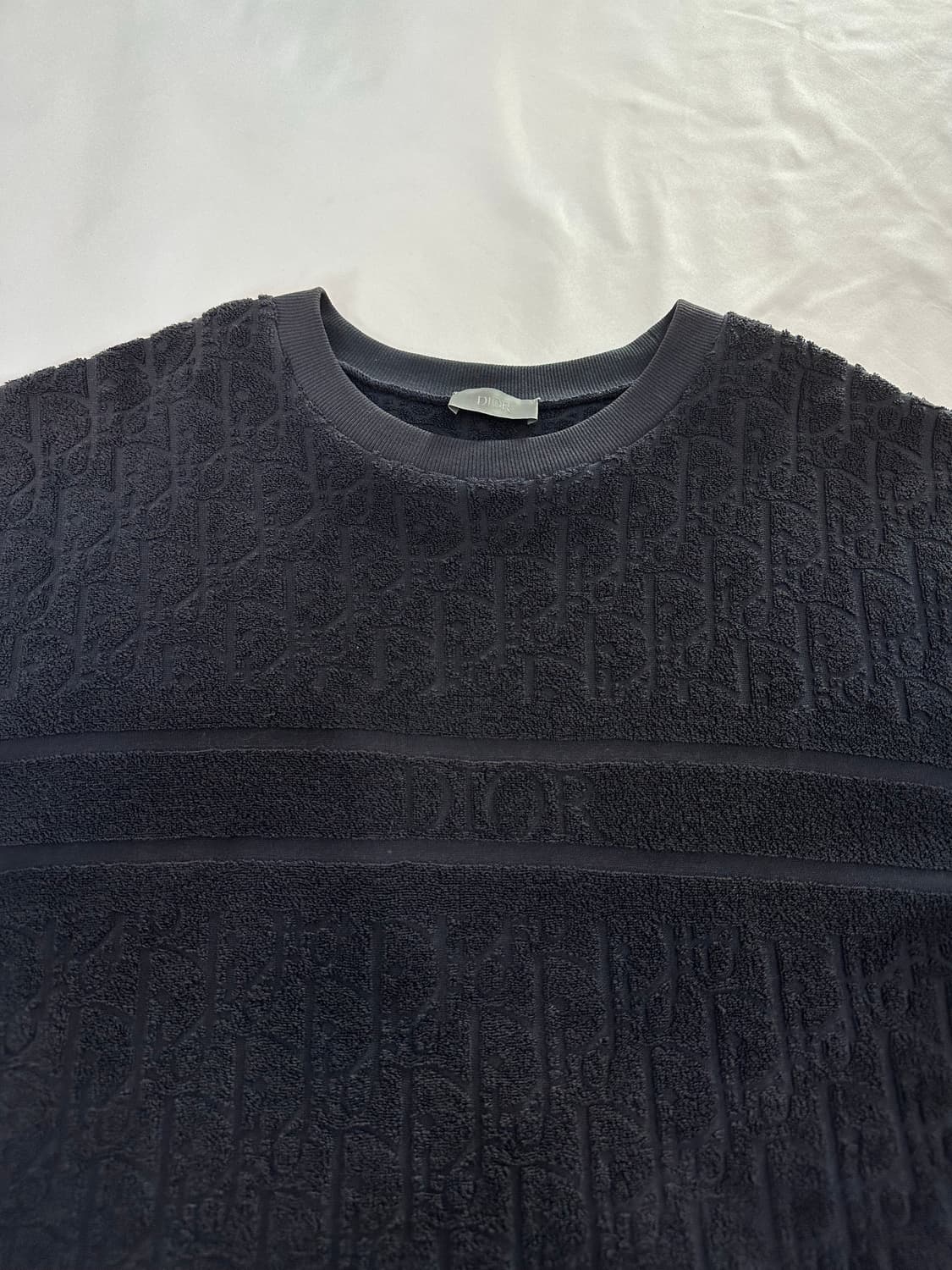 [M] DIOR 디올 오블리크 모티브 테리 반팔 티셔츠 상품이미지3
