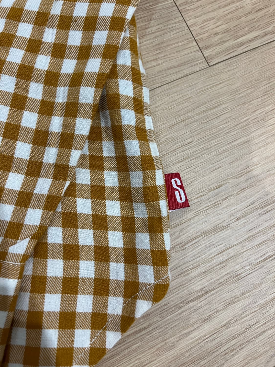 스투시 아카이빙 s로고 깅엄셔츠 새제품 L 상품이미지3
