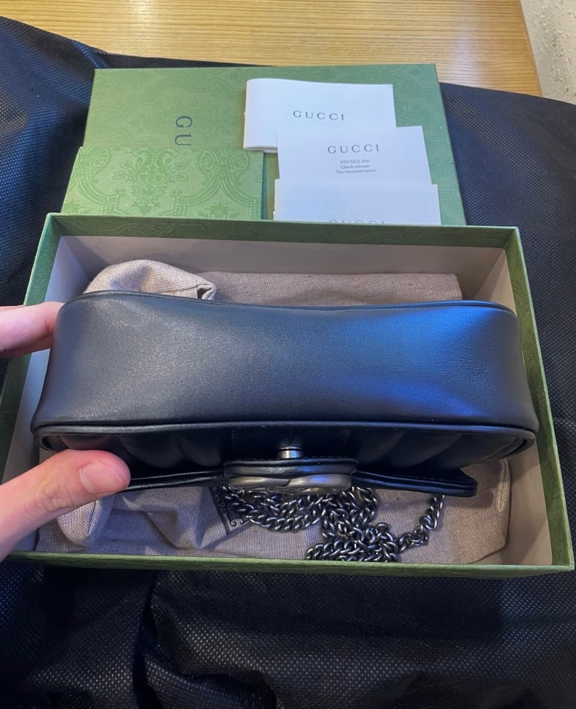 구찌 마틀라세 수퍼미니 블랙  상품이미지6