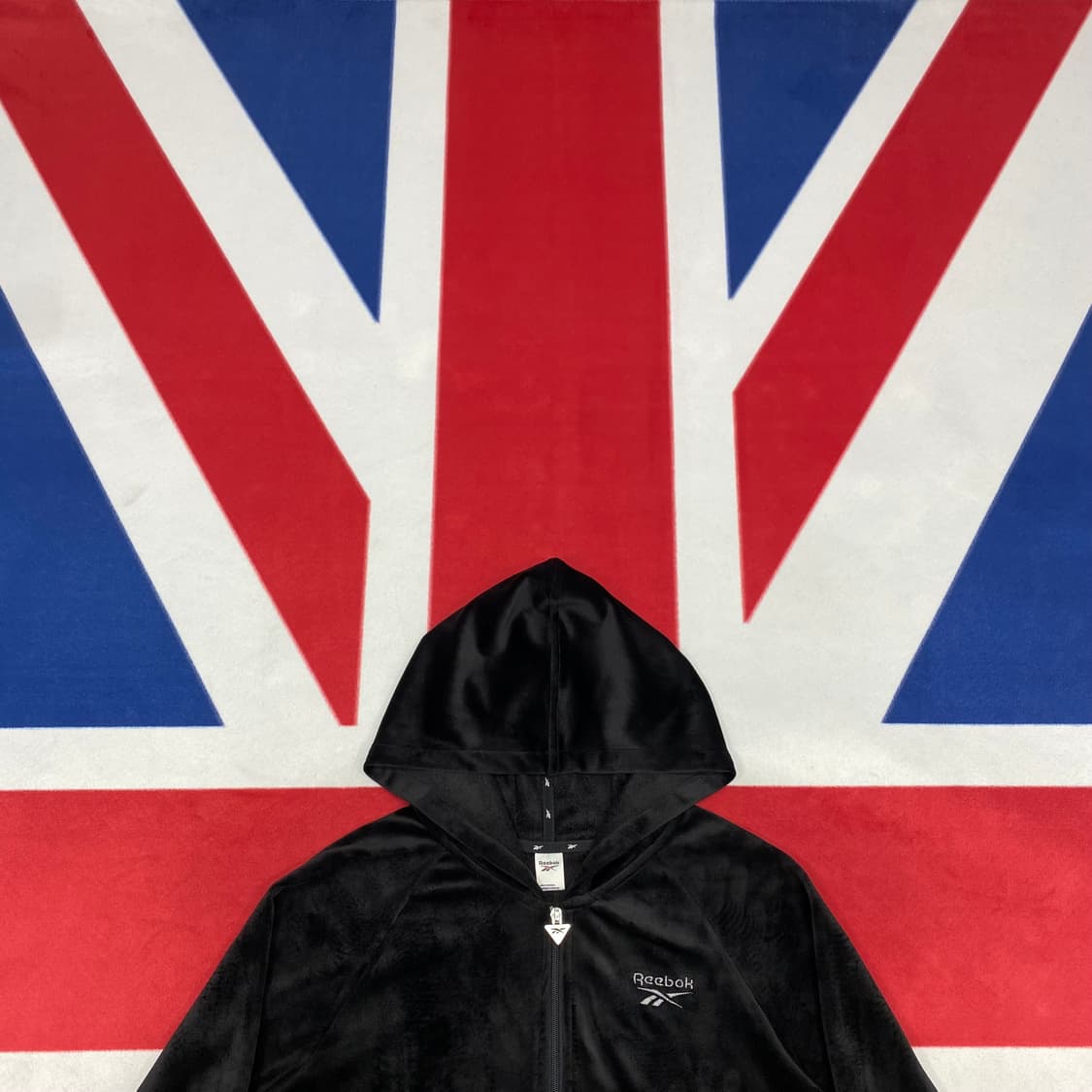 리복 벨벳 후드집업 M  상품이미지2