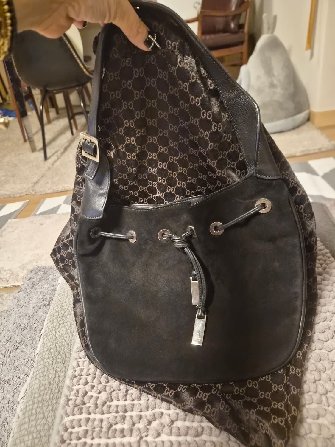 GUCCI 스웨이드 숄더백 (정품) 상품이미지3