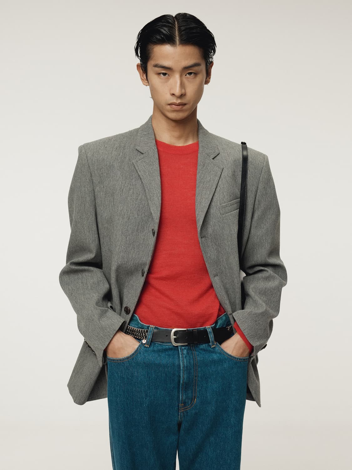 렉토 25FW 퀸시 울 싱글 자켓 멜란지 그레이 상품이미지1