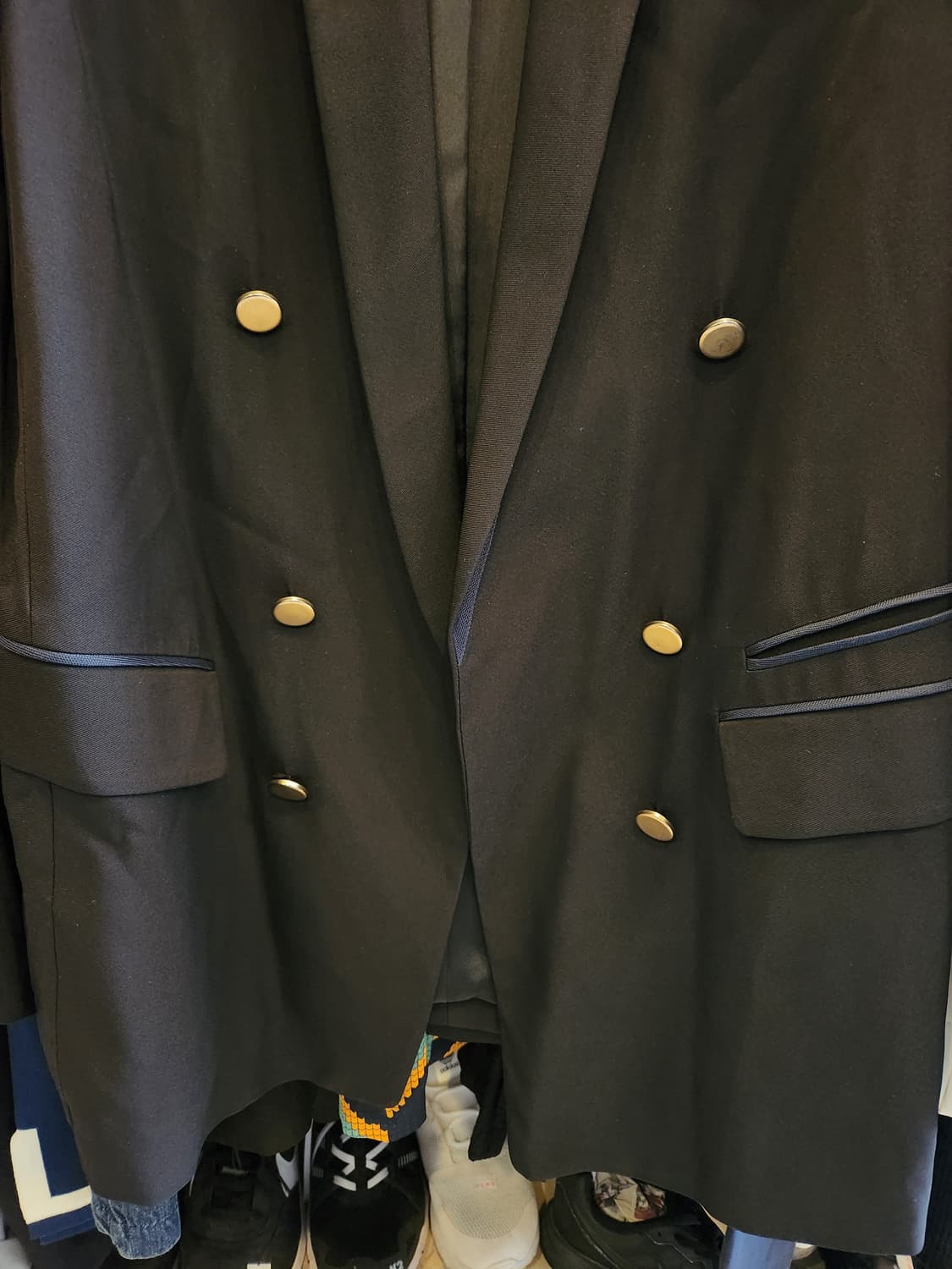 타임 블랙 더블 버튼 자켓 상품이미지3