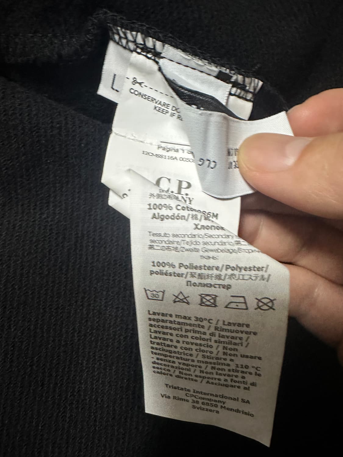 [L] CP컴퍼니 디아고날 렌즈 쉘 코튼 후드 집업 블랙 상품이미지8