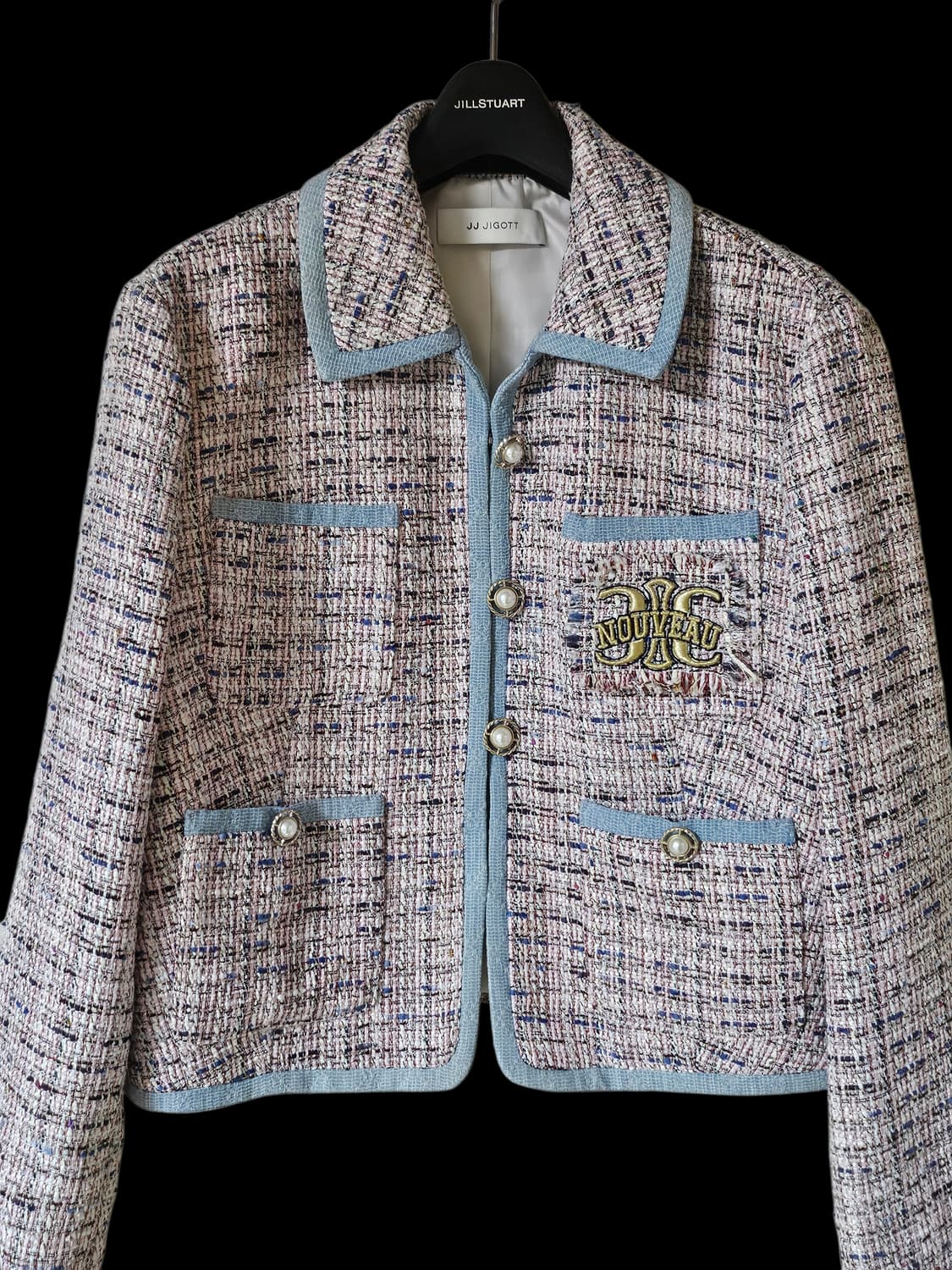 JJ지코트 믹스 텍스쳐 크롭 트위드 자켓 66 /상태좋음/정가 30만 상품이미지4