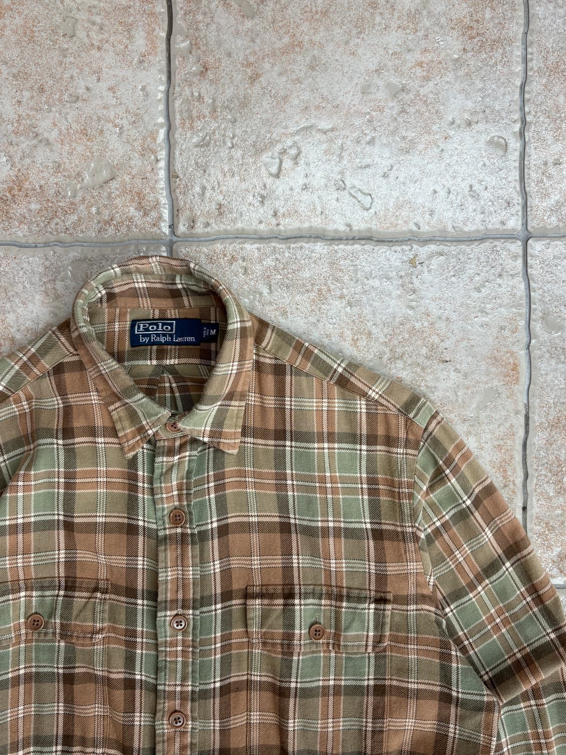 [M] Polo two-pocket brown pattern shirt 상품이미지2