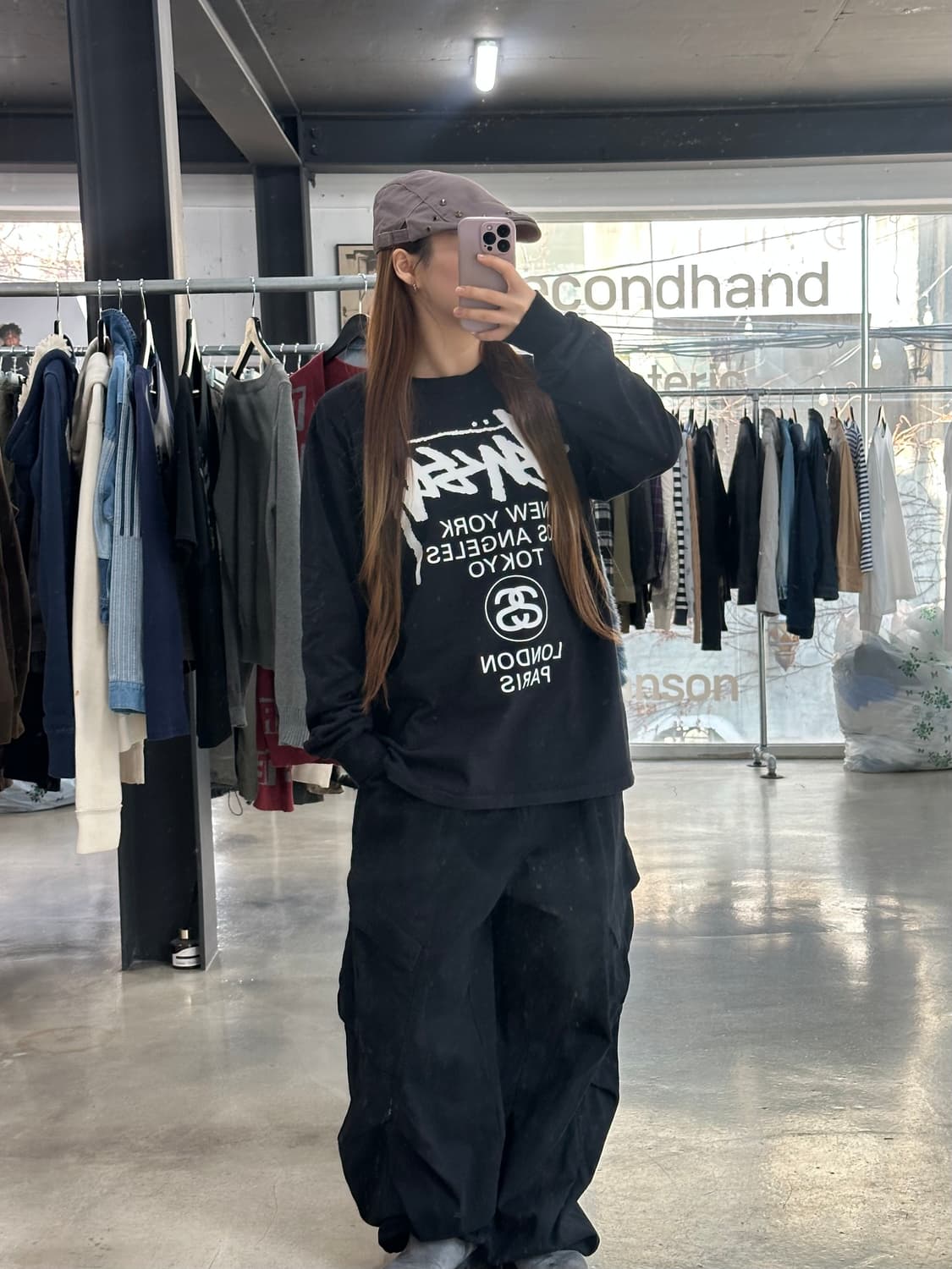 스투시 월드투어 롱슬리브 긴팔티 블랙 상품이미지4