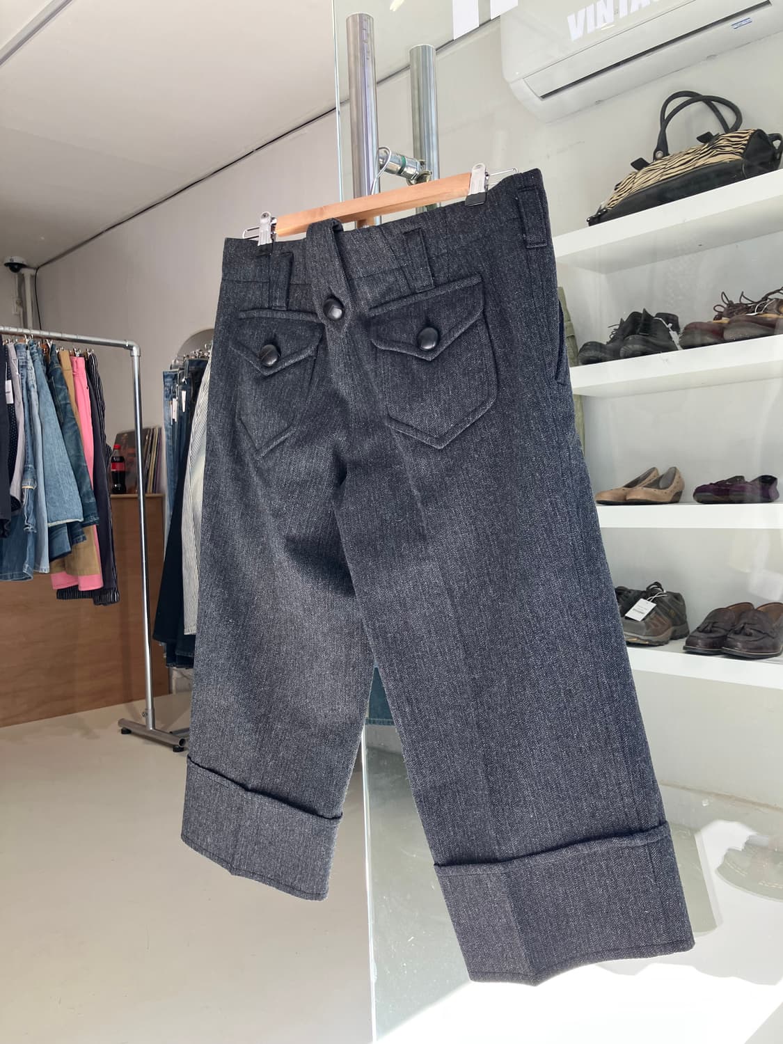 DSQUARED2 헤링본 울 크롭 슬랙스 28 상품이미지5