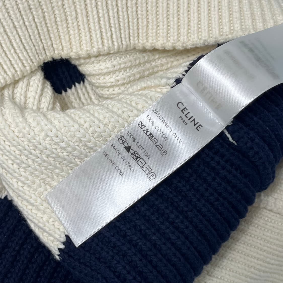 셀린느 스트라이프 리브드 울 로고니트 상품이미지7