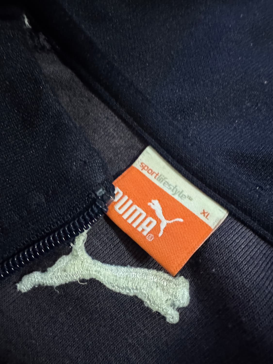 푸마 puma 더블 로고 올드스쿨 집업 져지 XL 네이비 상품이미지3