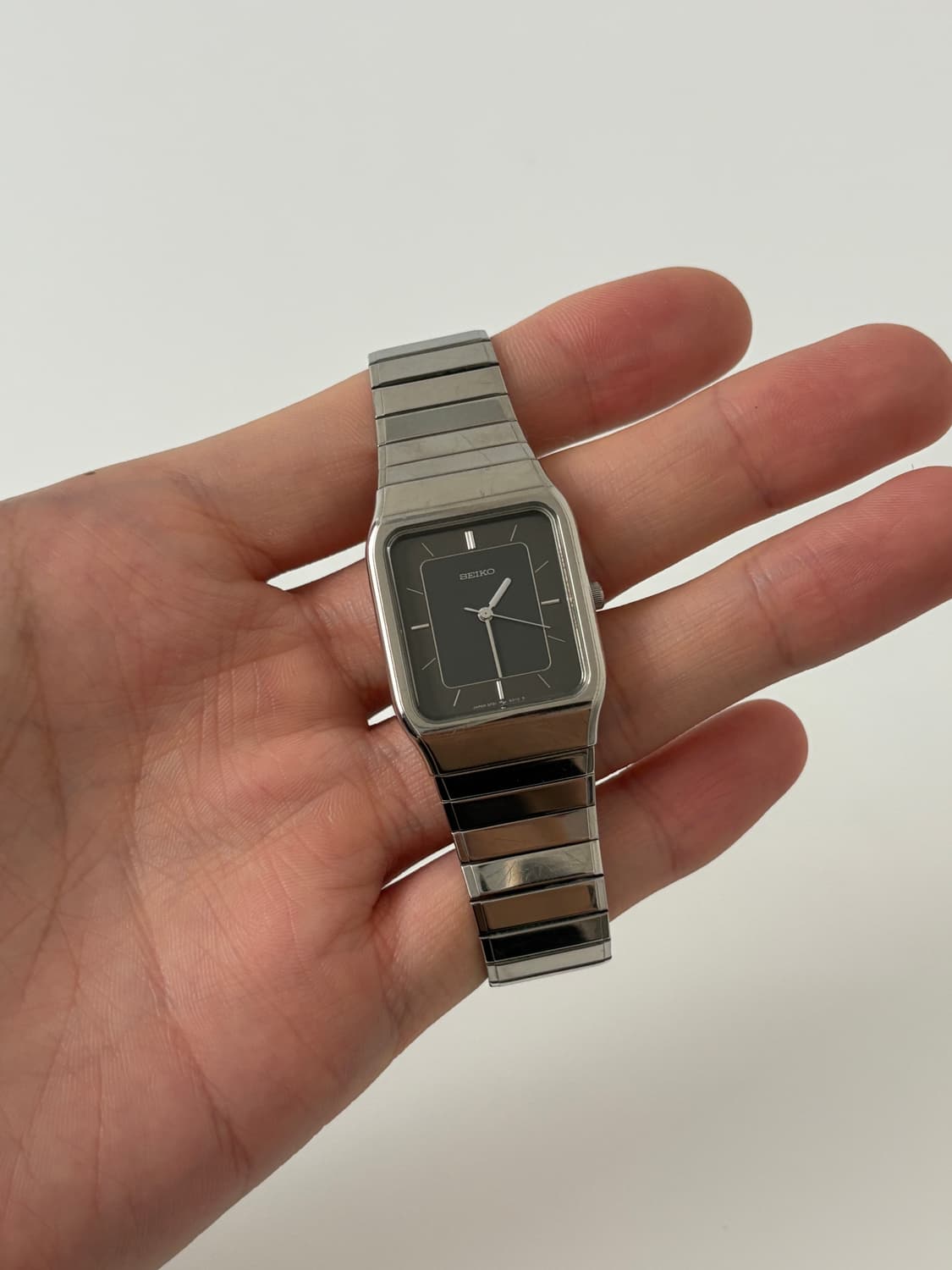 80s black dial silver square quartz 상품이미지2