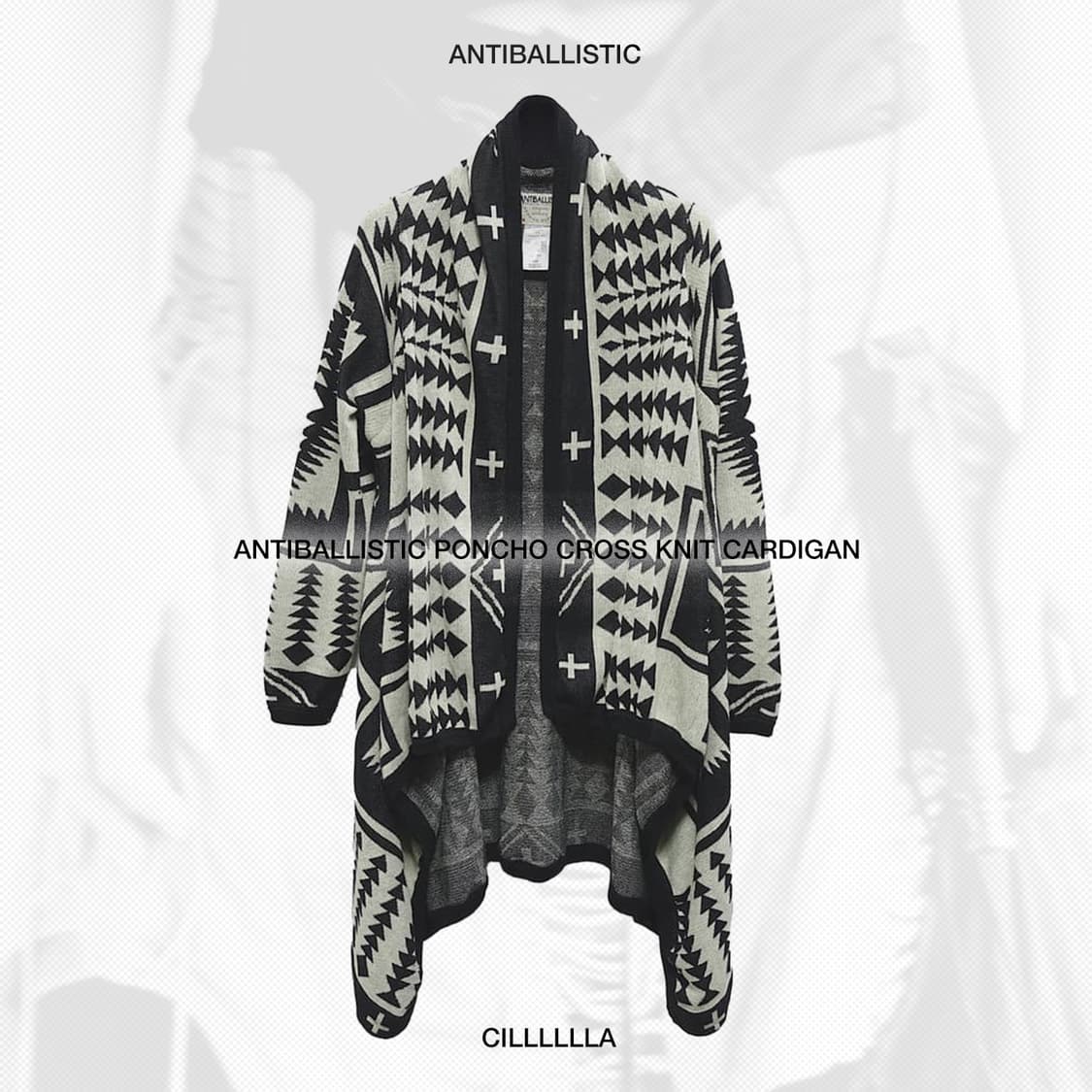 ANTI BALLISTIC 안티발리스틱 판쵸 크로스 니트가디건 상품이미지1