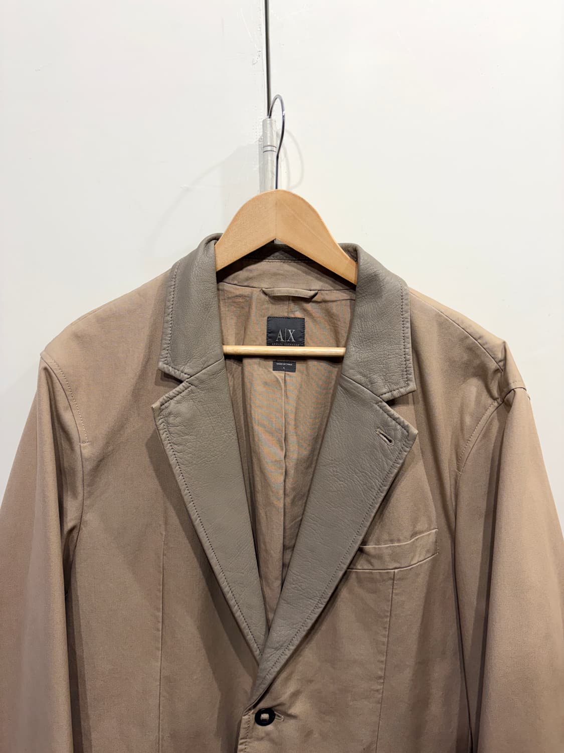 아르마니 익스체인지 브레스티드 레더 자켓 상품이미지3