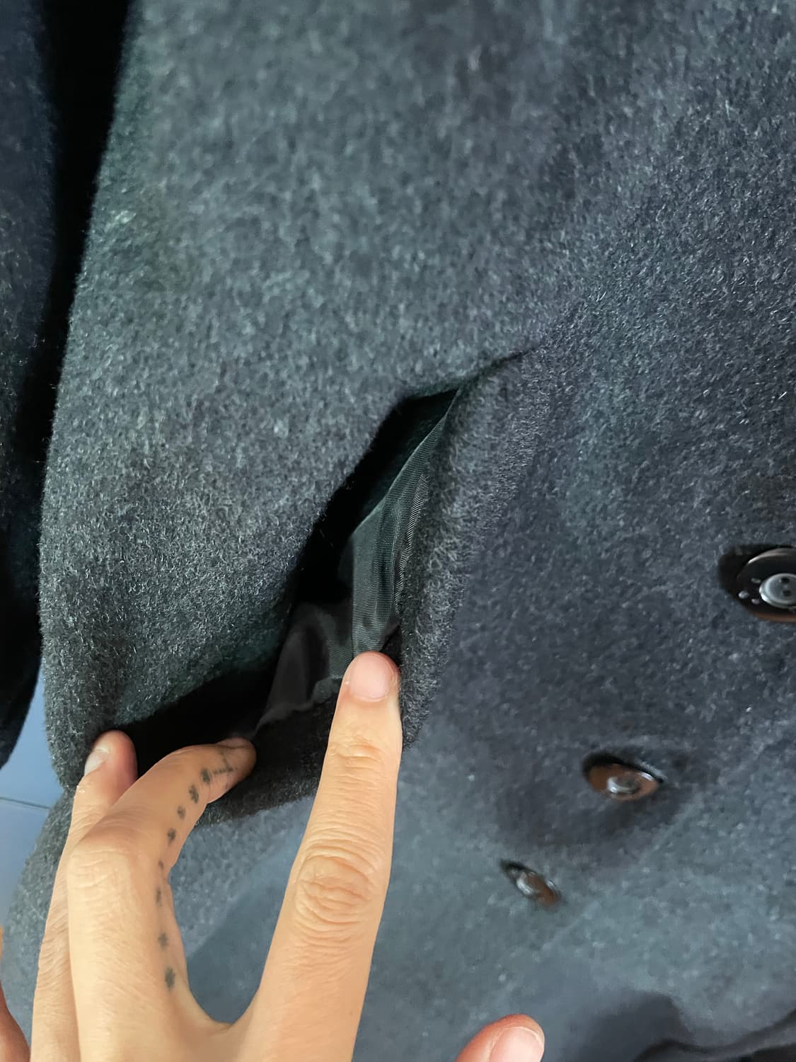 다크 그레이 맥시롱 갸루 그런지 롱코트 상품이미지3