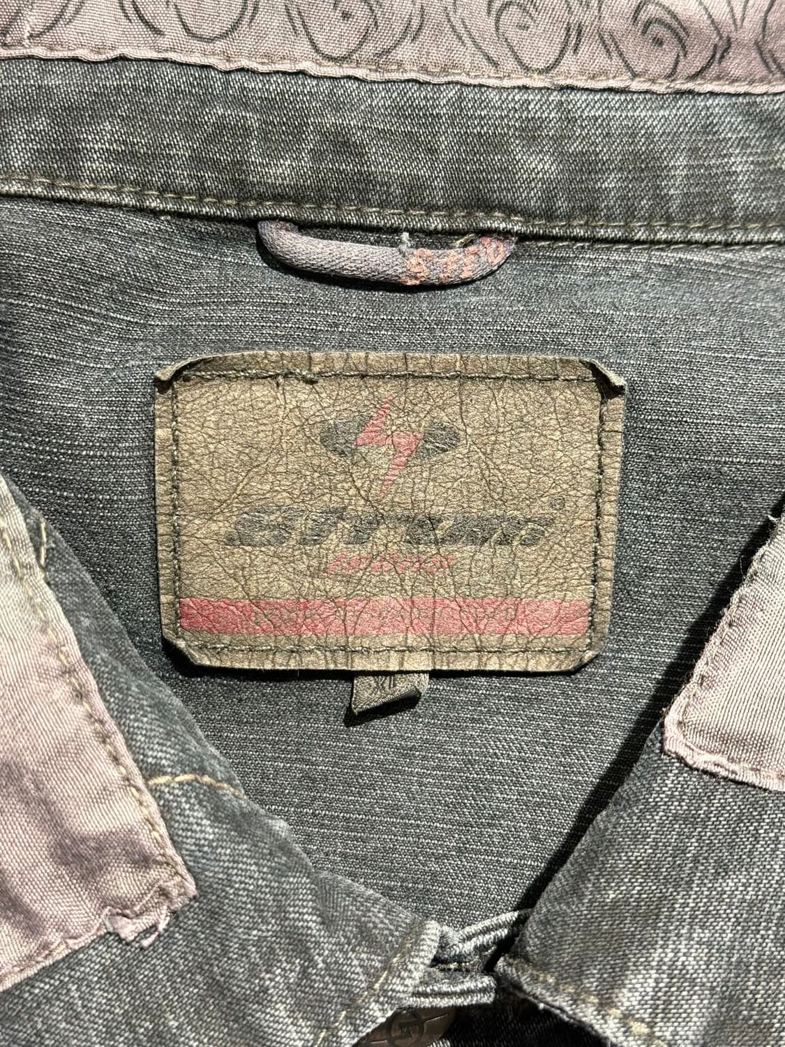 빈티지 다크 그레이 패치워크 데님 자켓 상품이미지7