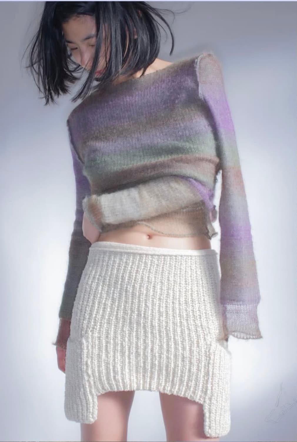 퍼버즈 net apron knit 아이보리 상품이미지1