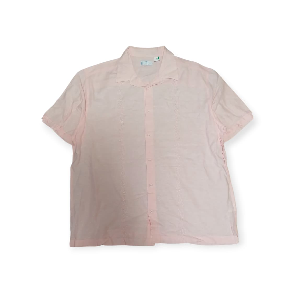 Cafe luna 자수 디테일 린넨 반팔 셔츠 상품이미지1