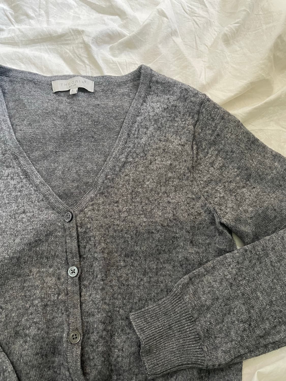 Theoria 그레이 브이넥 가디건 울 혼방 미니멀  상품이미지2