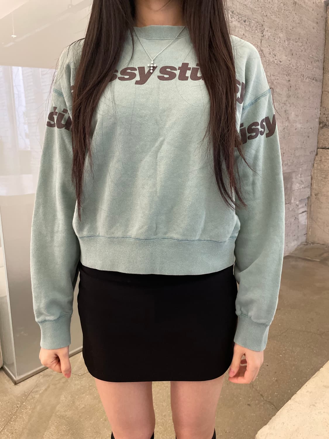 스투시 민트색 맨투맨 상품이미지1